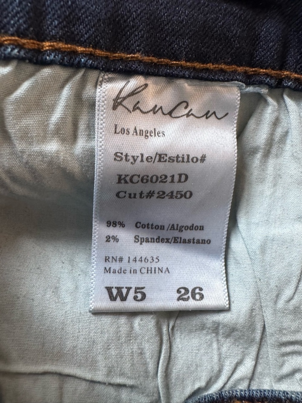 Kancan Size 5/26 Distressed Mid-Rise Women’s Capri Denim - Dark Blue - Picture 6 of 9